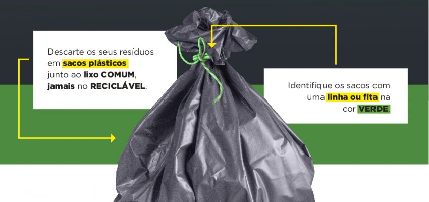 Aten&ccedil;&atilde;o: identifique bem e descarte corretamente o lixo contaminado!