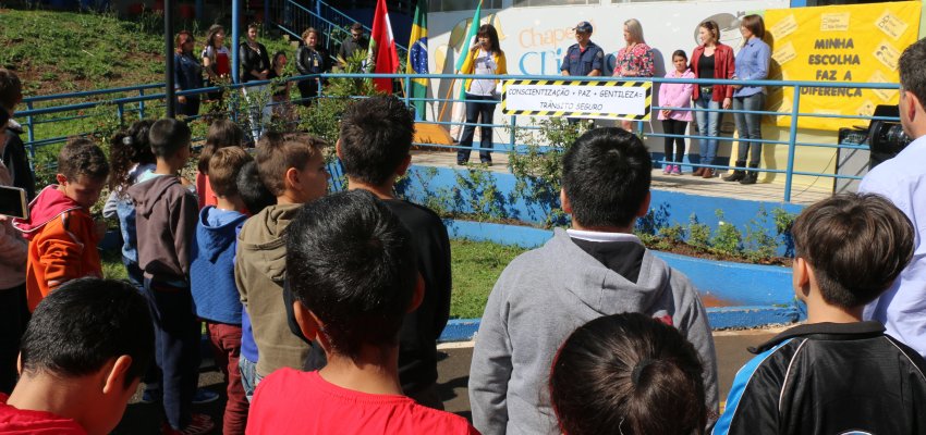 Semana Nacional do Tr&acirc;nsito: Chapec&oacute; Crian&ccedil;a realiza atividades 