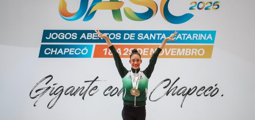 Chapec&oacute; conquista o primeiro ponto nos JASC e fecha gin&aacute;stica r&iacute;tmica com tr&ecirc;s medalhas